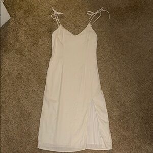 Abercrombie & Fitch White Linen Midi Dress